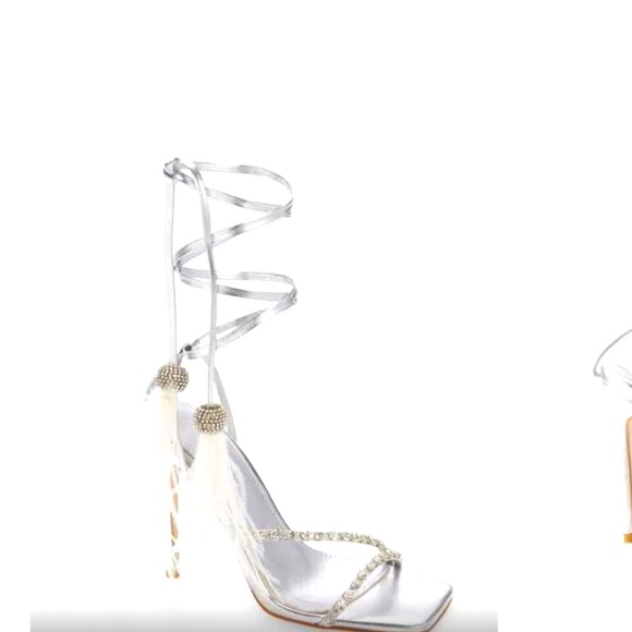 Azalea Wang Missy Metallic Ankle Strap Sandal - Picture 1 of 6